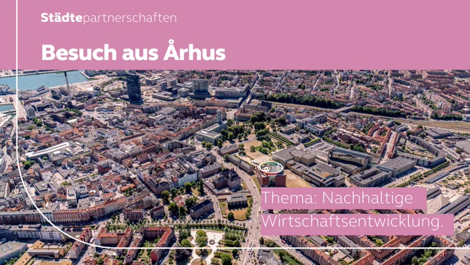 Die Stadt Aarhus von oben.