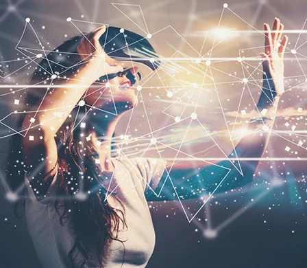 A lady using a VR headset