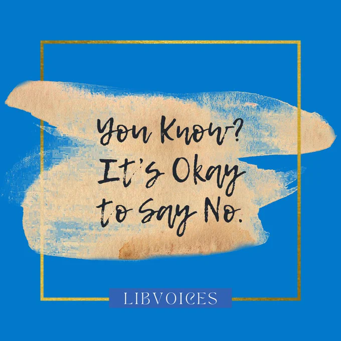 text reads you know? it's okay to say no