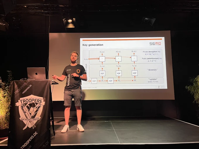 @Sn0wfreeze presenting work on the AirGuard app