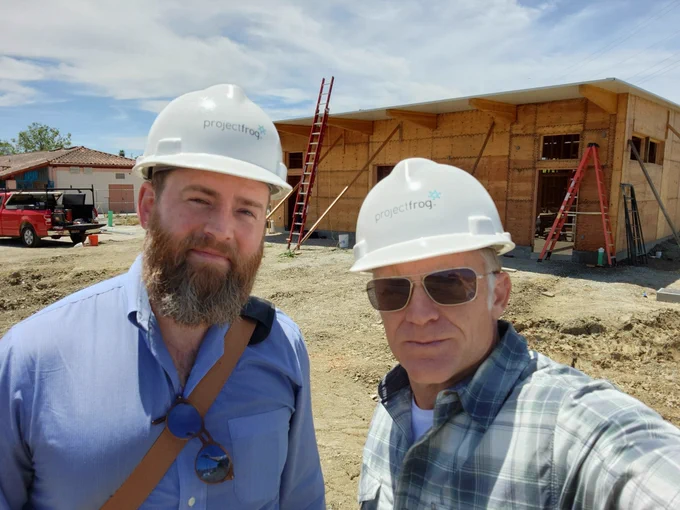 Matthew SEPE and Drew at construction site.