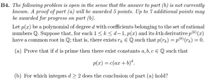 The Open Problem from the SMMC 2021