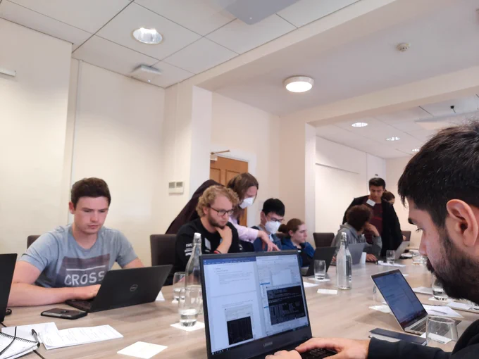 Neutron researchers worked hard in the workshop.