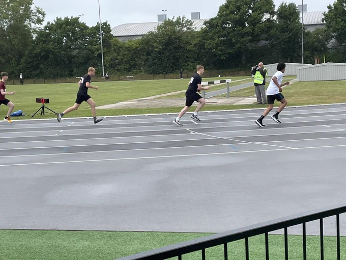 Athletes racing