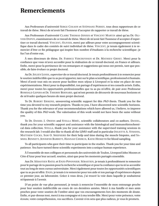 Remerciements - Acknowledgements