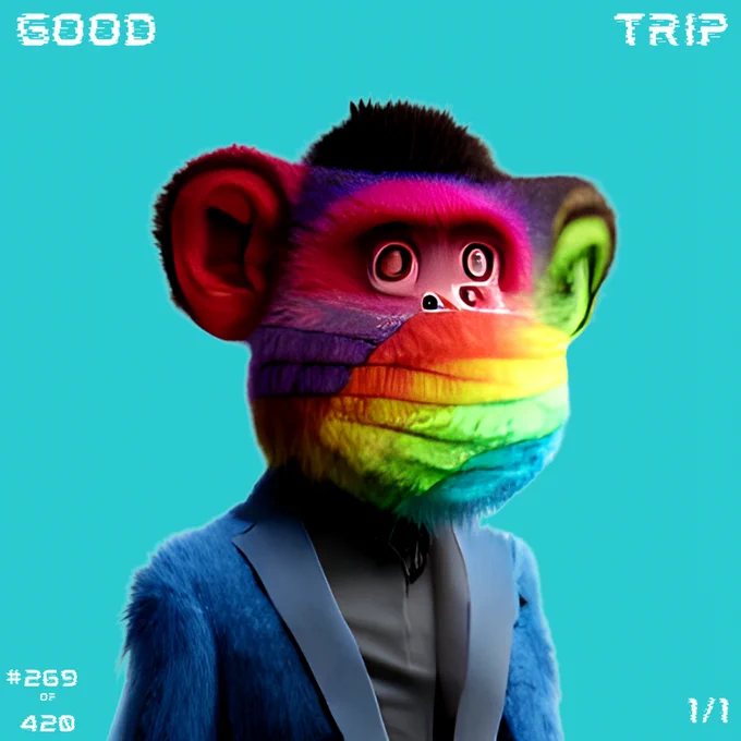 🍌 GOOD TRIP APE™ #269 🌴 | GEN #005 | 1/1 | 3D BORED CLUB DERIVATIVE | HEDERA TOKEN ID: 0.0.660478