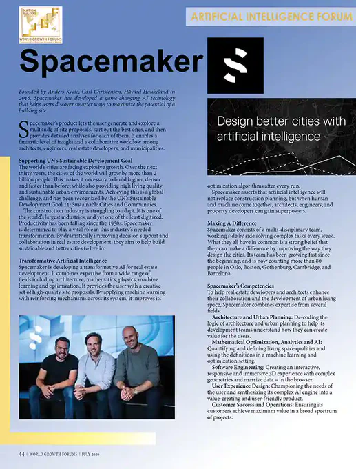 World Growth Forums Magazine July 2020 Spacemaker
