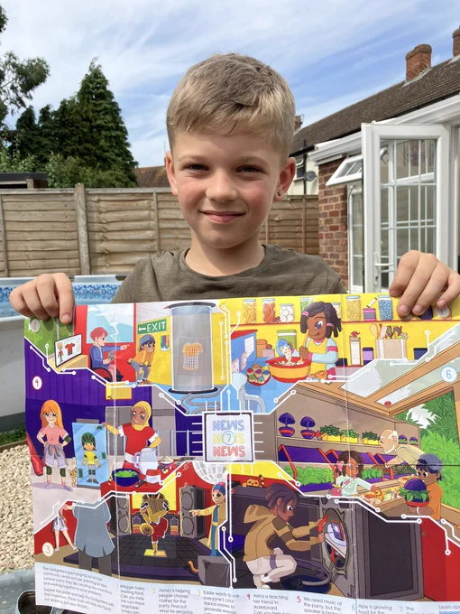 Child with poster