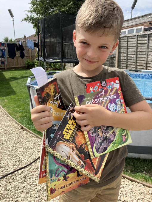 Child with books