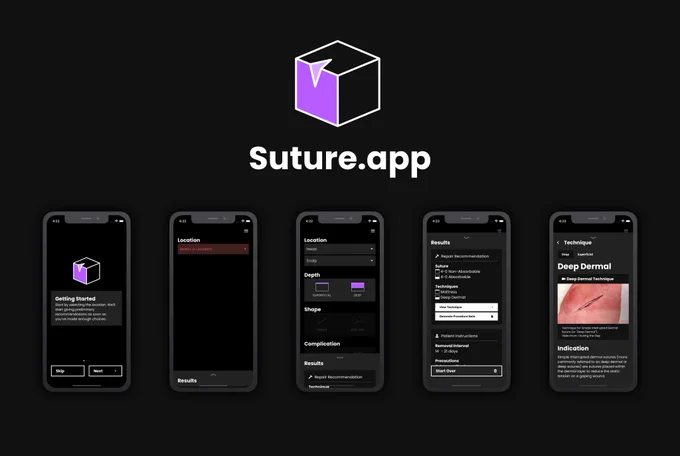 Screenshots of Suture.app in Dark Mode