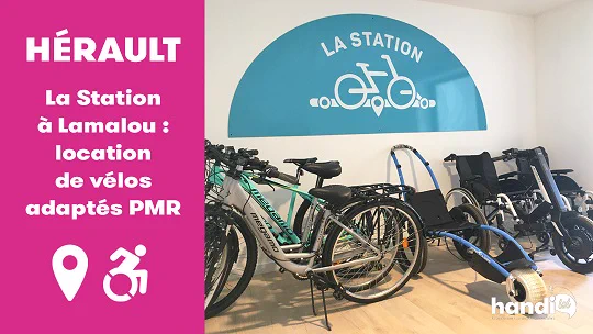 Location de vélos adaptés PMR à assistance électrique à la Station, le pôle handisport de Lamalou les Bains dans l'Hérault.
