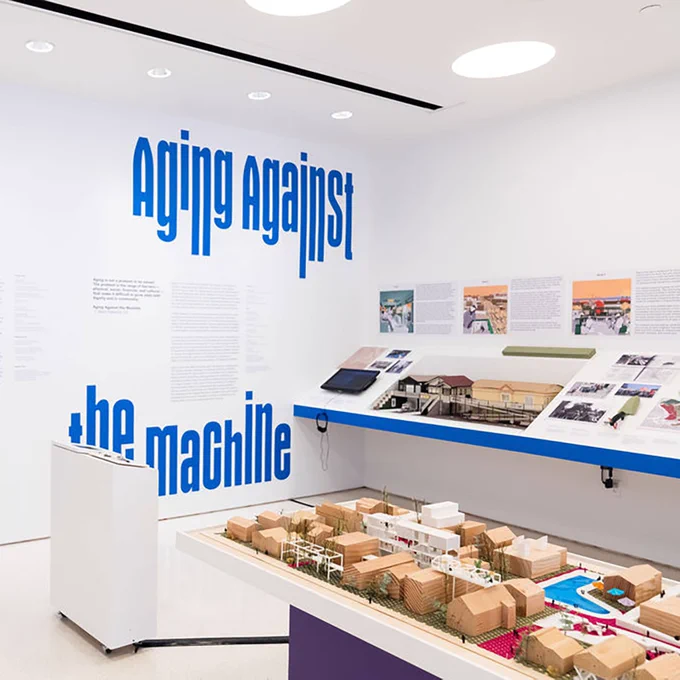 Installation view of Aging Against the Machine at the Center for Architecture