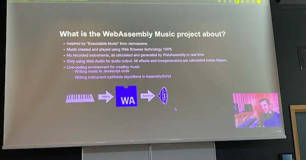 At WAC2022, Peter Salomonsen explains what the WebAssembly Music project is about.