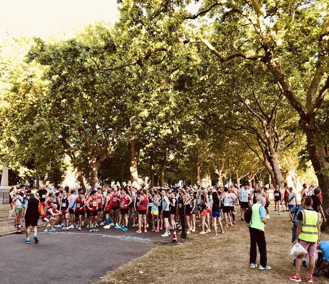 Runners lining up at the start line