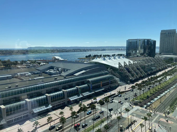 Bird’s eye view of the San Diego Convention Center.