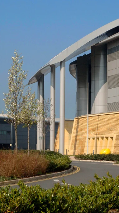 The outside of the GCHQ headquarters in Cheltenham