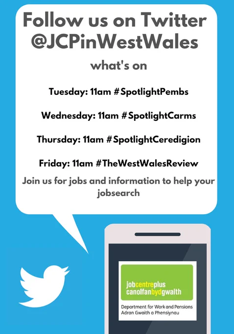 posters advertising what is on this week on @JCPInWestWales