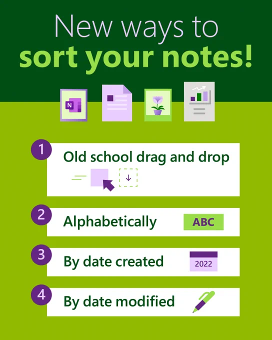 Picture of OneNote sorting