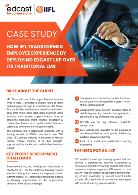 Learning and development transformation in banking industry with EdCast Learning Experience Platform (LXP) Case Study