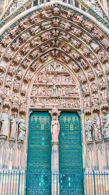 Church Entrance at Strasbourg, France. 