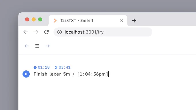 A browser tab with "3m left" shown inside it.