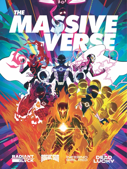 Poster featuring all the characters from the Massive Verse