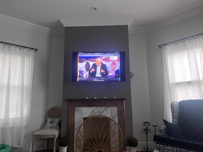 The tv in my living room with the conference streaming on the tv.