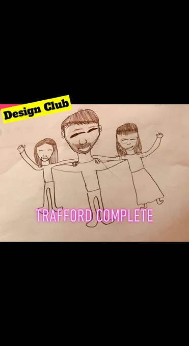Pencil sketch from one of the Design Club students of Lee, Demi and Lauren.