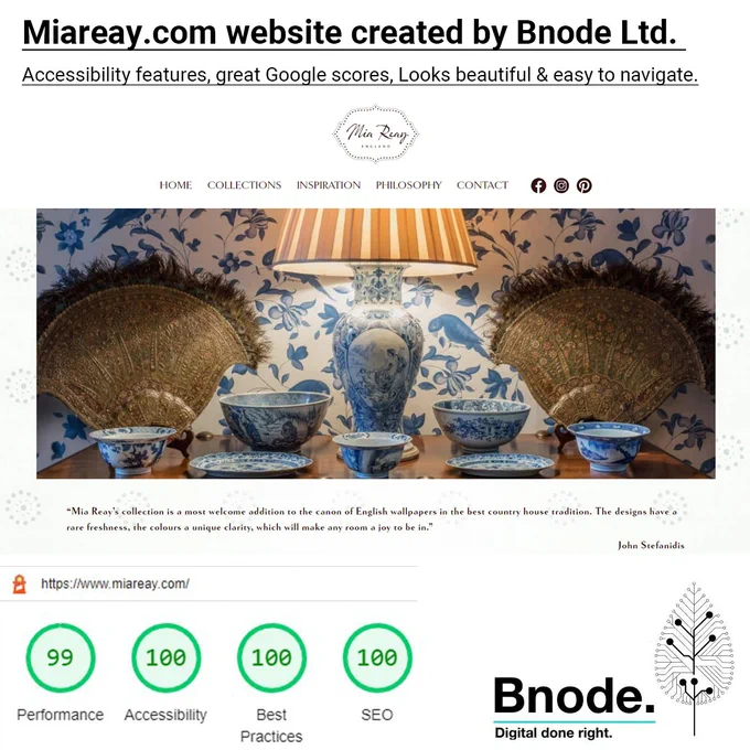 Miareay.com website created by Bnode Ltd. Accessibility features, great Google scores, Looks beautiful & easy to navigate. Bnode, Digital done right.