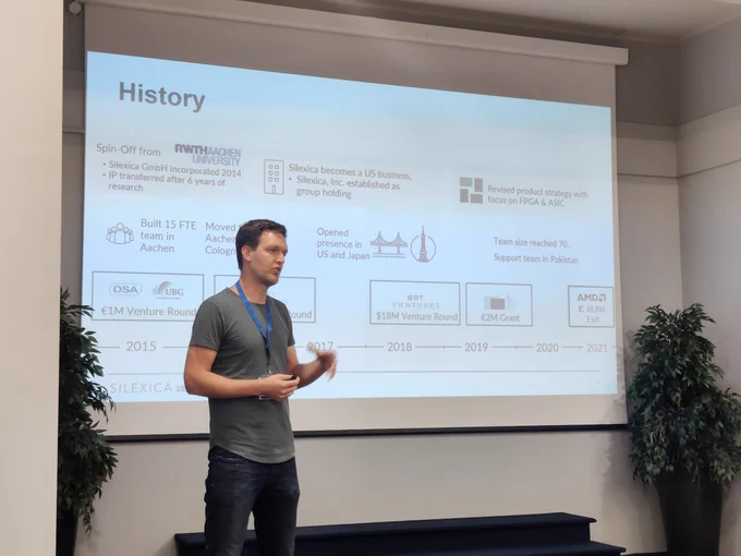 Max Odendahl of Silexica (Xilinx/AMD) giving a keynote talk at ACACES 2022