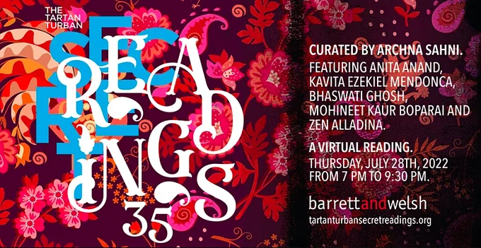 A virtual reading: Thursday July 28th, 2022, 7-9:30PM