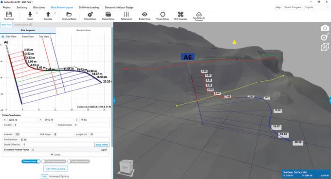BlastOPS is Carlson's blast pattern design software that easily integrates with other Carlson software and hardware solutions for a full workflow blast solution.