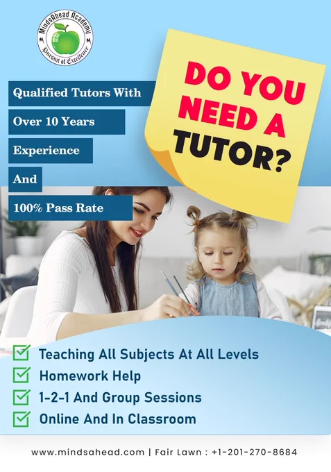Do you need a tutor?

If so get in touch to see how we can help you

Register now

https://lnkd.in/dpDzrG2s

Get Regular Updates:

Facebook: https://lnkd.in/eGwcvj2

Twitter: https://lnkd.in/gGr8mqK

Linkedin: https://lnkd.in/gry8NkW

#MindsaheadAcademy #summercamp #summer #camp #fun #kids
#summerfun #education #kidscamp #kidsactivities #adventure
#summervibes #summertime #camping #summercamps #children
#USA #fairlawn #fairlawnnj #SummerCampInFairlawn
#summercampinnewjersey #Summercamp2022 #Outdoorsummercamp #Indoorsummercamp #Summertime
#tutor #tutoringservices #studysmart #smartstudy #studygoals