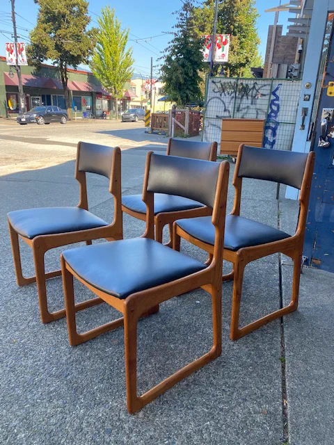 Vintage Teak Chairs, Mid Century Modern || $799 || set of 4