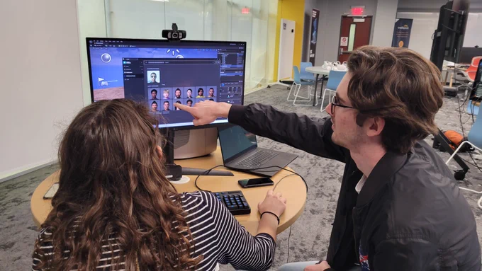 Students working together in Unreal Engine