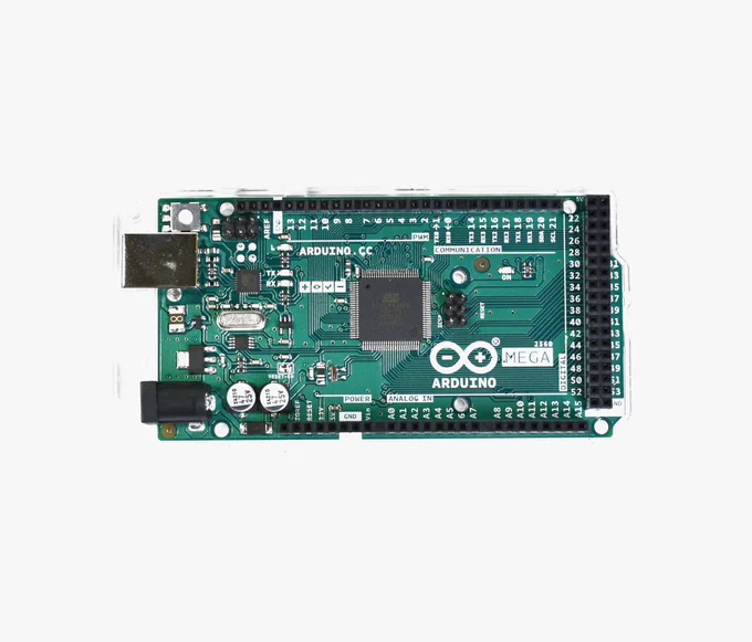 Arduino Mega 2560 R3

Arduino Mega 2560 is an ATmega2560 based microcontroller board. It has 54 digital input/output pins, 16 analog inputs, 4 UARTs, a 16 MHz crystal oscillator, a USB connection, a power jack, an ICSP header, and a reset button. Contains everything needed to support the microcontroller. Just connect it to the computer with a USB cable or use an AC-DC adapter or battery to power it and start using it. It is also compatible with most shields designed for Arduino Uno and previous boards Arduino Duemilanove or Arduino Diecimila.