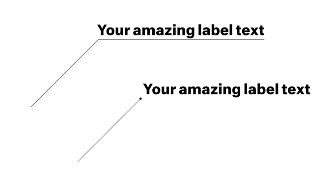 An image with a pointer line that says your amazing label text a side by side comparison of the two methods for creating pointing lines 