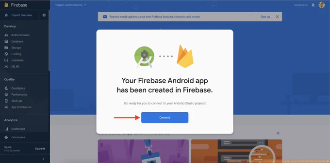 Image showing the Firebase Android app collaboration from the Performance Monitoring of Feature Rollouts codelab.  
