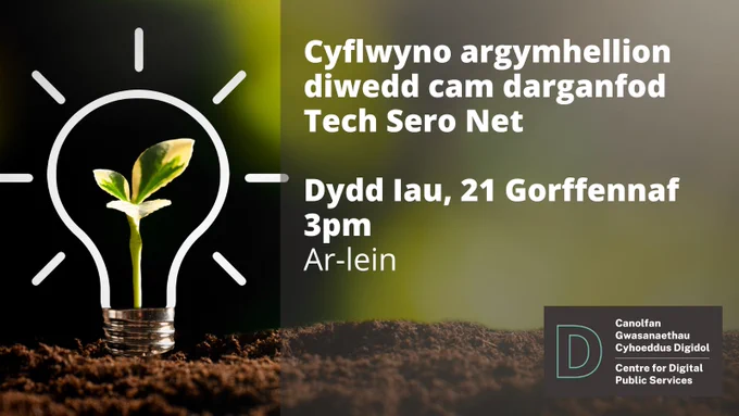 Mae'r testun gwyn yn dweud: Cyflwyno argymhellion diwedd cam darganfod Tech Sero Net

Dydd Iau, 21 Gorffennaf
3pm
Ar-lein
