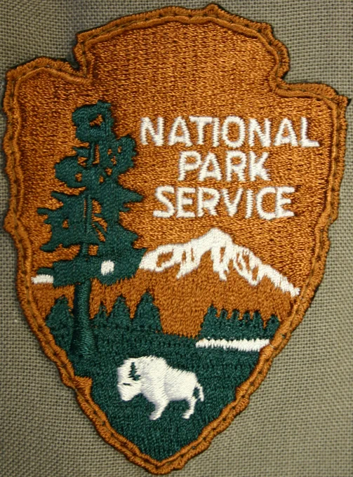 National Park Service arrowhead patch on fabric