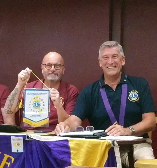 Pictured is Lion President Mark with District Governor Lion Kevin,