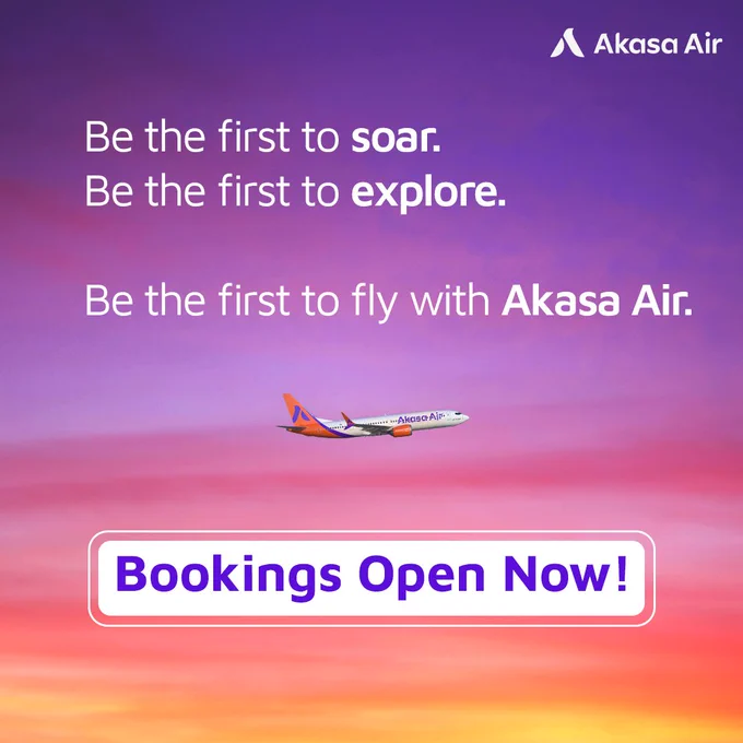 Akasa Air Open for Sale akasaair.com