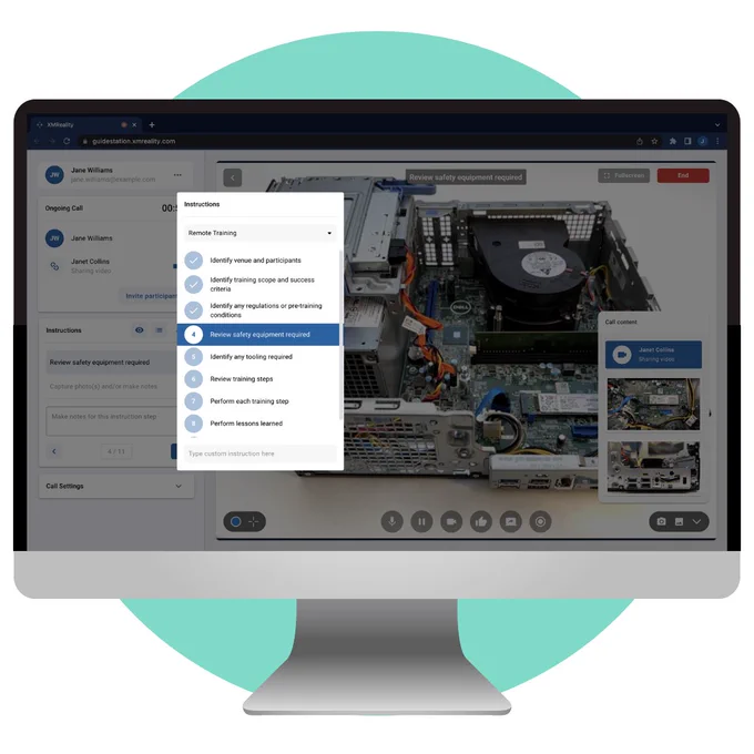 Step-by-step remote training instructions