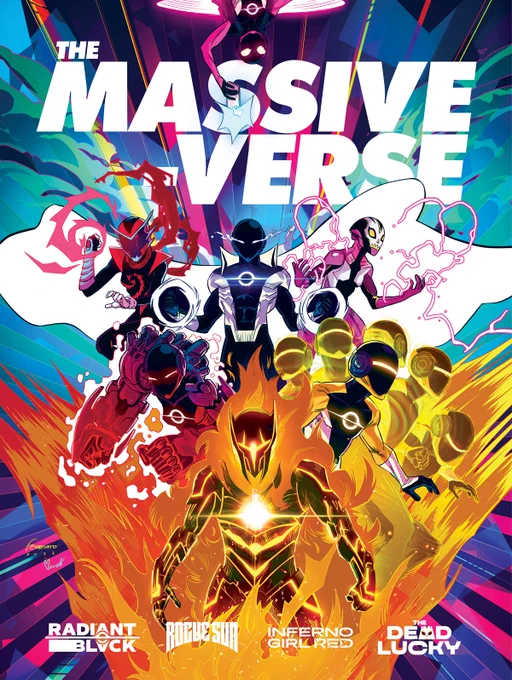 Poster featuring all the Massive-Verse heroes