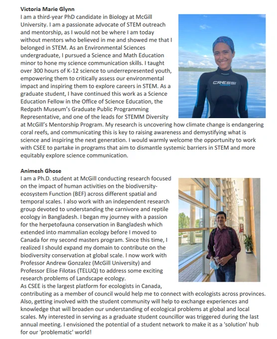 Campaign bios for Victoria Marie Glynn and Animesh Ghose