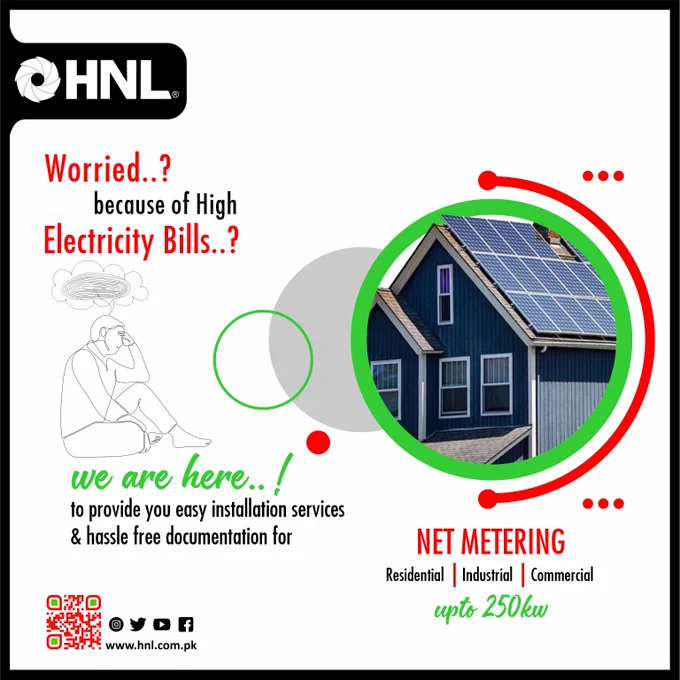 Get a control over your monthly electricity bills with Hitech Network's Net Metered Solar Solutions and sell back excess electricity to the grid.

Book Your FREE Site Survey Today:
042-111-000-845

#HNL #HitechNetworks #Solarenergy #Greenenergy #Netmerering #FreeEnergy #SolarSystem