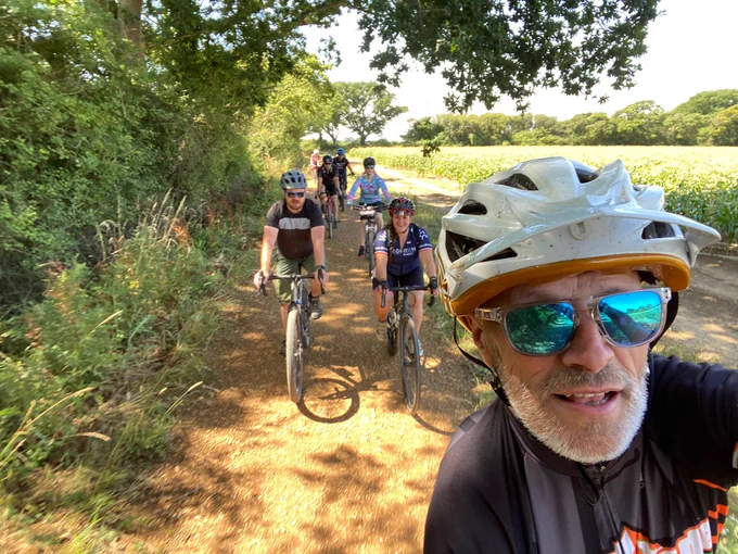 Smiling people on gravel bikes