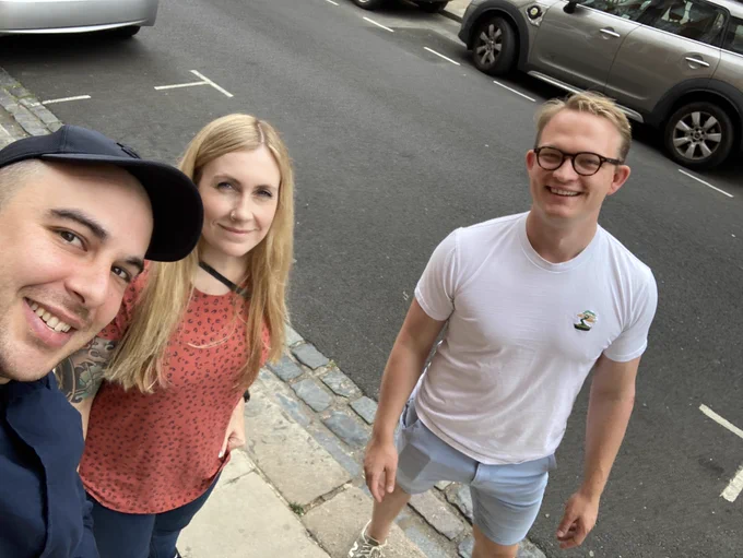 Tom and Kelly and I about to get brunch