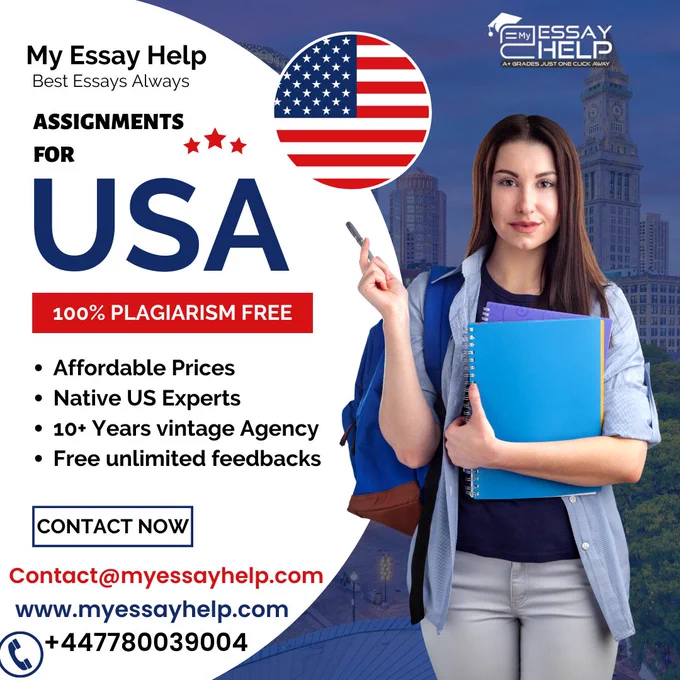 Assignment help USA is the leader in assignment writing business in USA wherein we offer quality essays, assignments and thesis projects for the students with vast range of subjects such as accounting, management, human resource, healthcare, cookery, nursing, law, IT, computer languages, database, networking, Java, Python, Mechanical engineering, Civil engineering, hospitality, travel and tourism, nursing, medical and much more field. Our experts provide 100% plagiarism free content and quick delivery. Contact us for support at contact@myessayhelp.com or call  447780039004