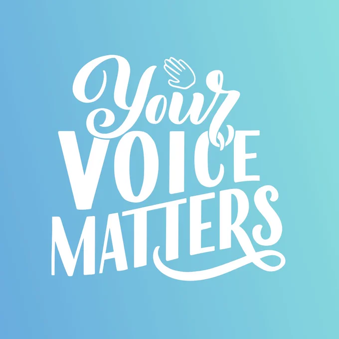 Blue banner - your voice matters